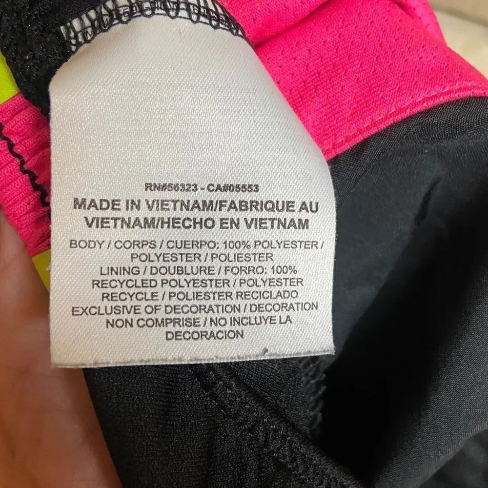 Nike Women's Athletic Shorts - Black with Pink and Yellow Accents